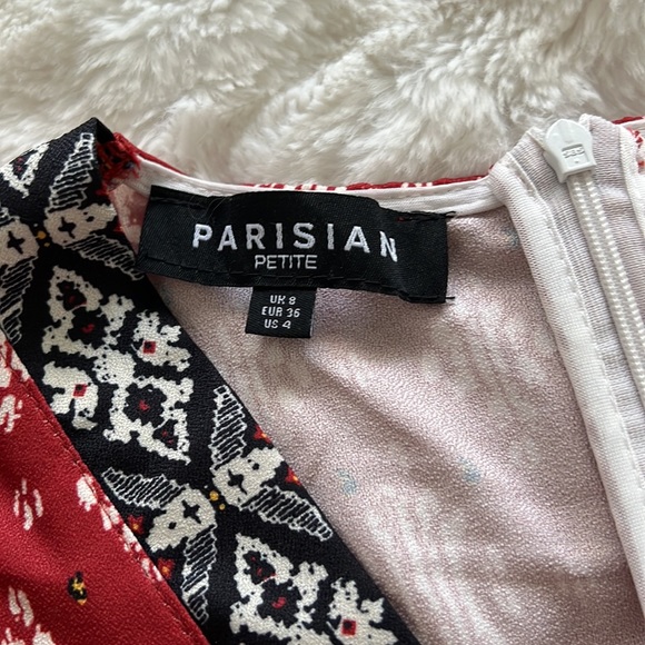 Parisian Petite Border Print Romper with Tie Waist US Size 4P - Picture 4 of 6